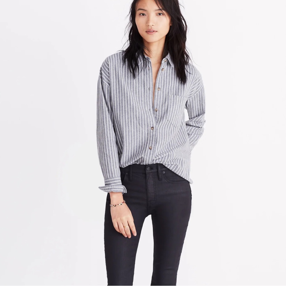 Madewell Flannel Westward Shirt in Stripe